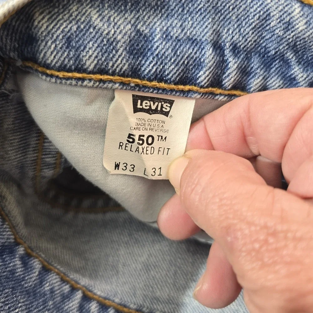 Levis 550 Jeans Mens 33x31 Blue Medium Wash‎ Relaxed Tapered Denim Pants 1997